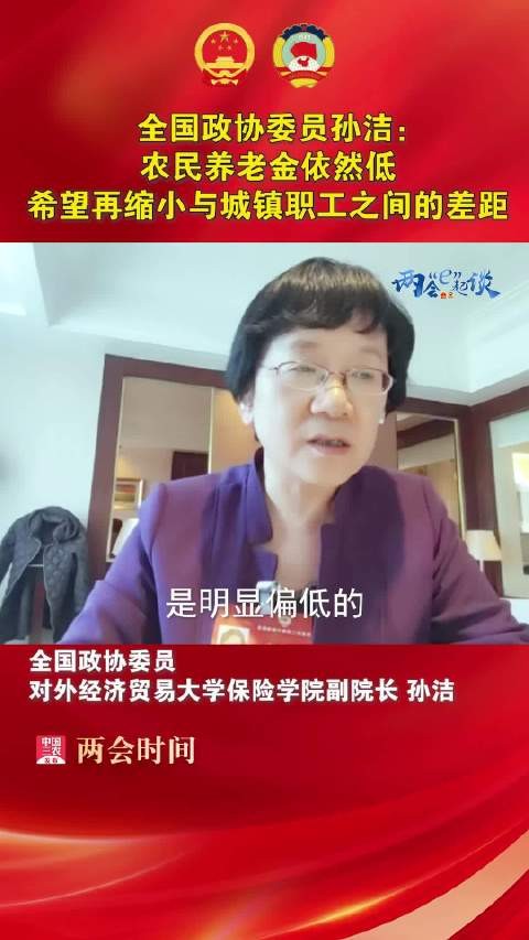 全国政协委员孙洁：农民养老金依然低