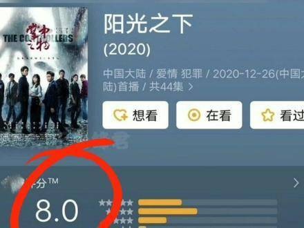 主演的《阳光之下》获得了db评分8.0分…