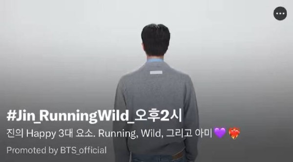 推特广告 Jin快乐三要素 - Running Wild 还有阿米 .