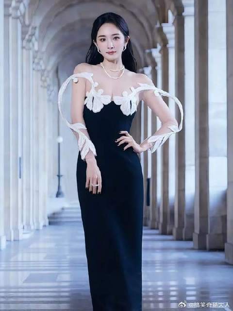 杨幂藤蔓高定黑裙,明媚又优雅,宛如一名古堡公主,美得无可挑剔