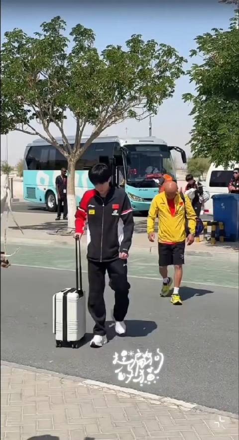 王楚钦和孙颖莎上训了，跟在大头后面的肖战太亮了
