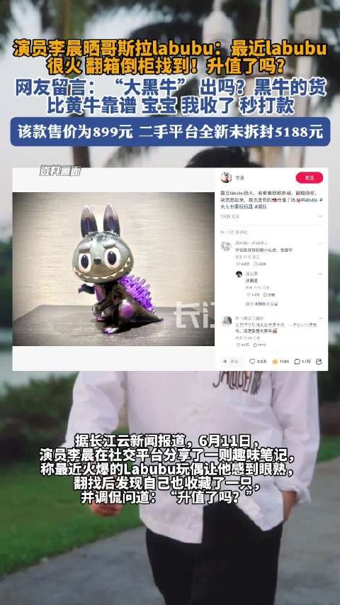 李晨的labubu二手炒至5000多元