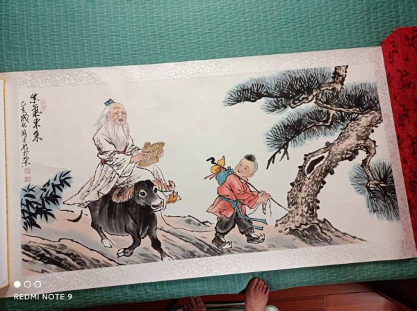 薛丕显国画人物《紫气东来》：笔墨间的文化意蕴与艺术魅力
