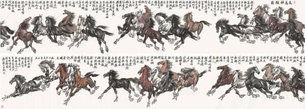 10米骏马图亮相成都，田旭中72幅力作觅道艺术人生