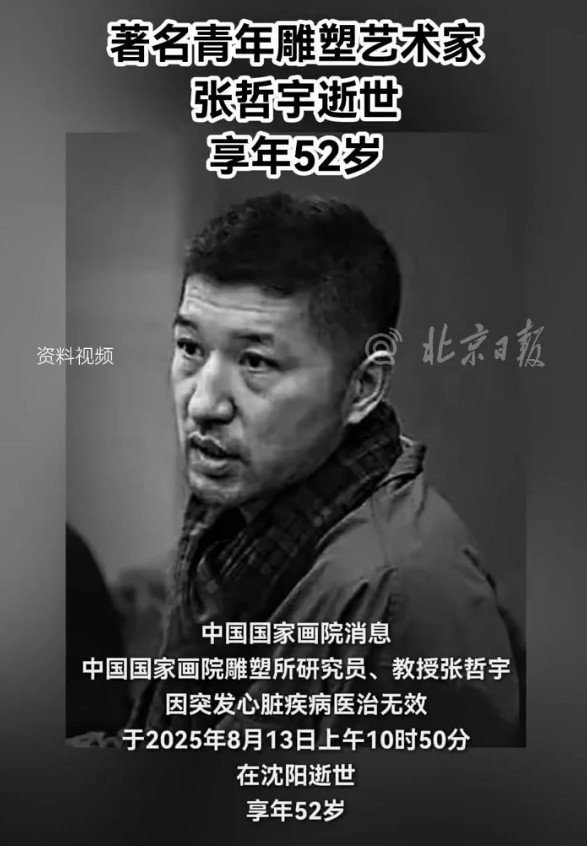 52岁中国国家画院教授张哲宇逝世