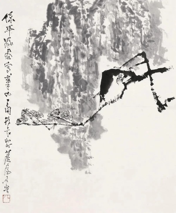 石鲁的『一枝横斜』