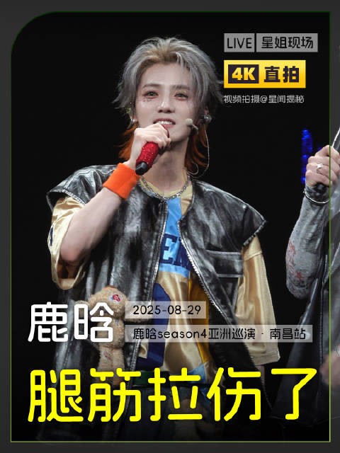 鹿晗腿筋拉伤仍全力演出，承诺请粉丝吃全家桶