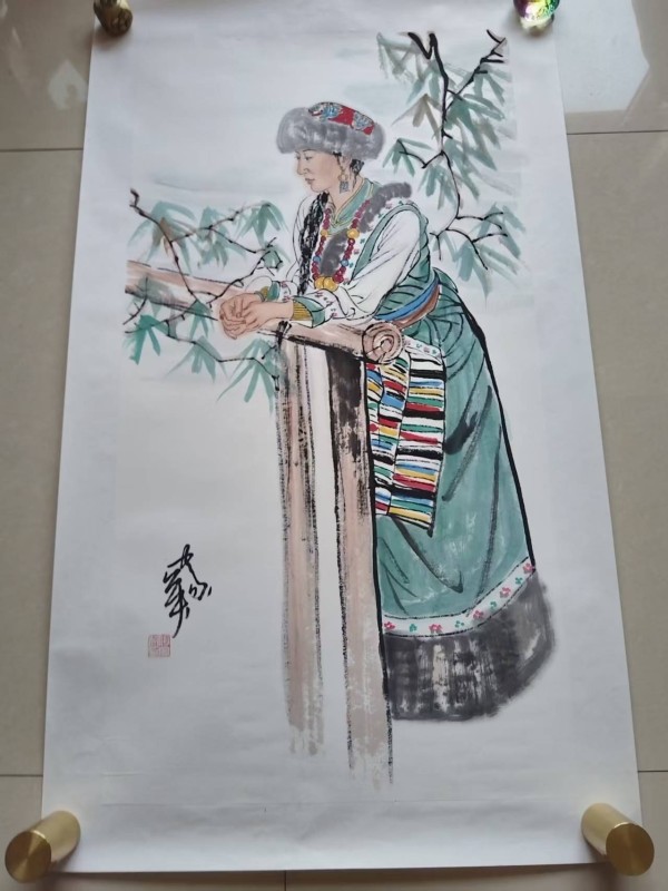 何家英少数民族人物图：笔墨间的民族风情与人文温度