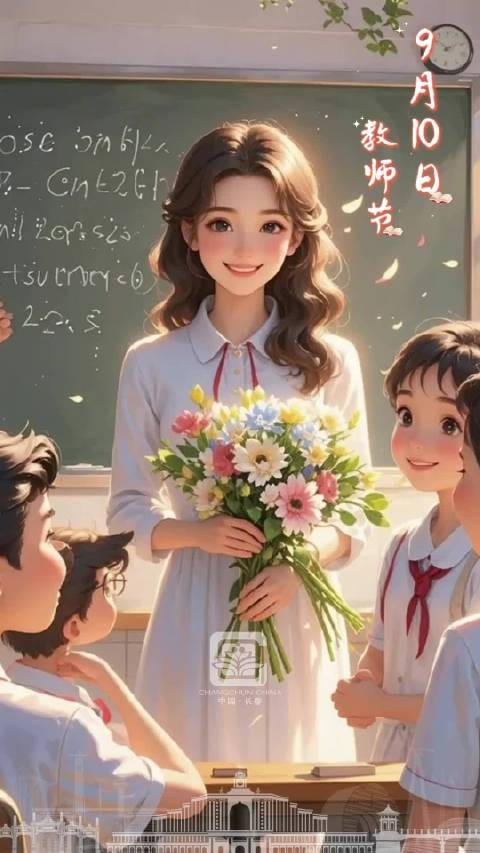 三尺讲台育桃李,一支粉笔写春秋,金秋的长春,祝快乐!