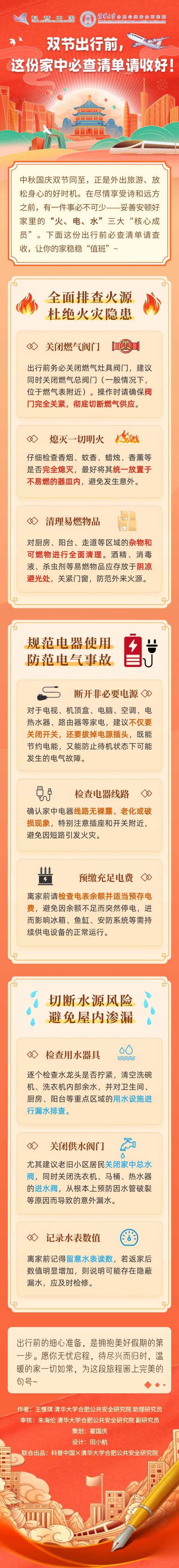 双节出行前，这份家中必查清单请收好！