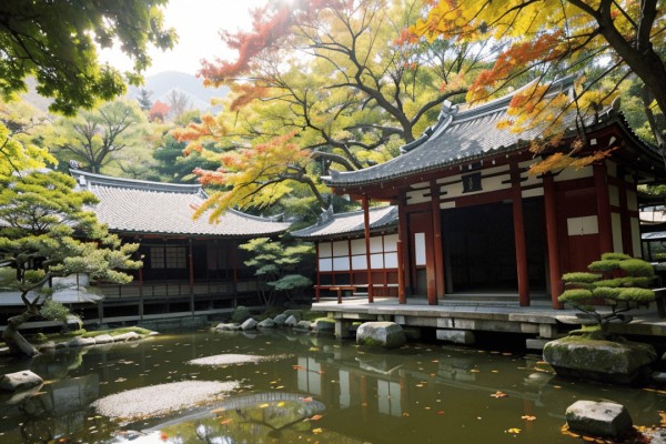 漫步日本京都古寺枫叶小径,感受千年庭院的静谧与四季自然的雅致之美