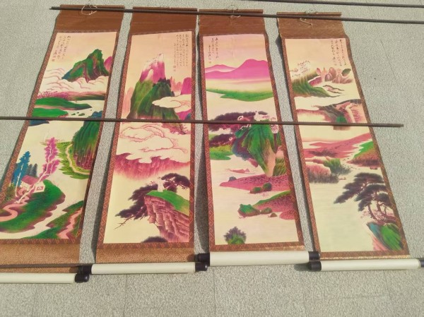 泼彩染松云：张大千《松云山川四条屏》的古法新声