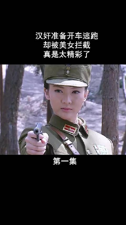 汉奸开车准备逃跑,被美女及时拦截,真是太精彩了