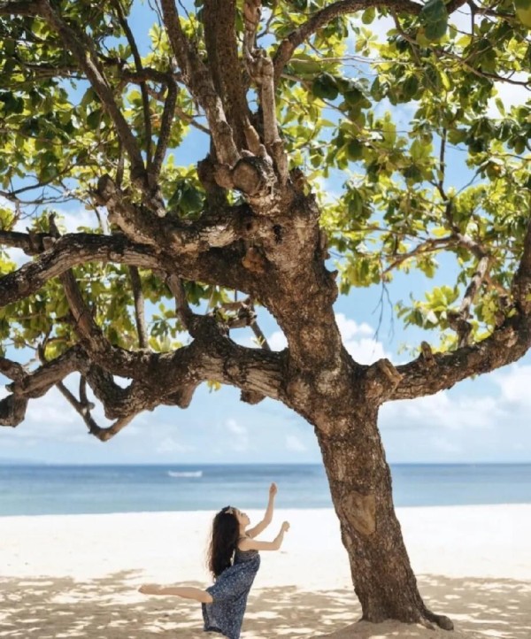 杜若溪严屹宽带娃游印尼，女儿蹦跳抢镜超治愈，接地气全家福圈粉