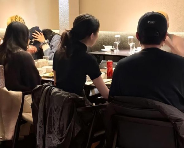 李嫣和朋友聚餐：穿短袖扎马尾特别自信，背影超像王菲