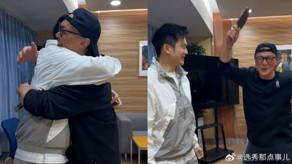 樊振东给陈奕迅撕乒乓球拍膜，陈奕迅开心手舞足蹈：双向奔赴追星