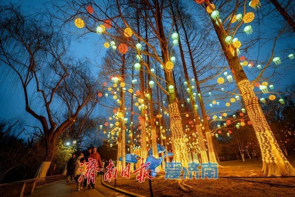 五龙潭华灯璀璨,泉城春节氛围感直接拉满