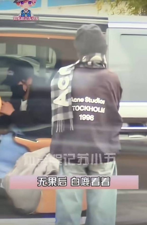 白鹿抓私生未果回到车上。