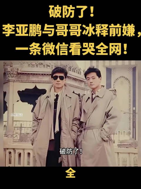 李亚鹏与哥哥李亚炜因慈善破冰，结束十八年疏远