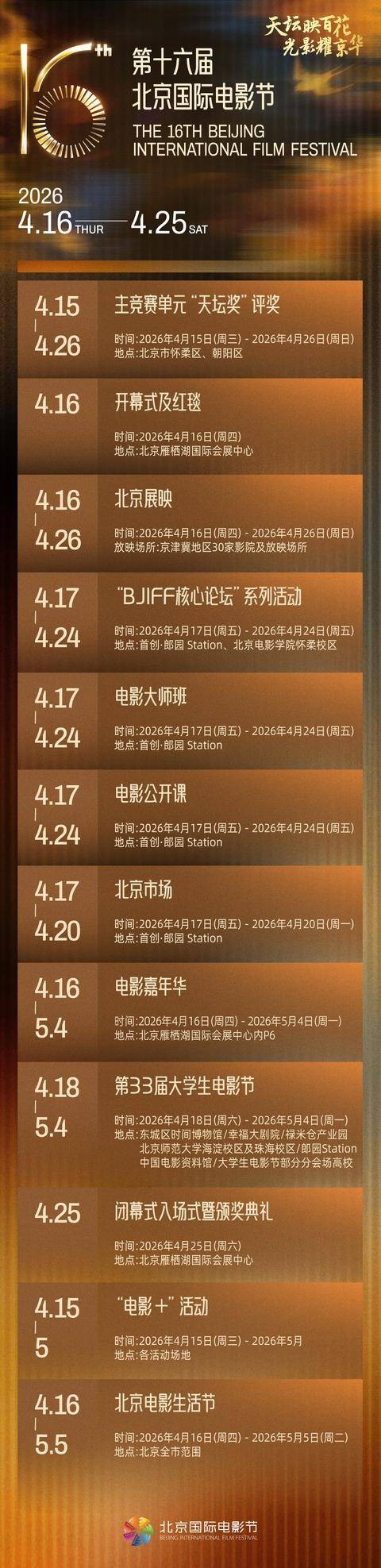 官宣！第16届北京国际电影节将于4月16日开幕
