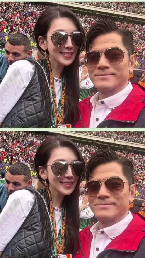 林志颖老婆陈若仪太耿直了，和60岁郭富城合影没开美颜！