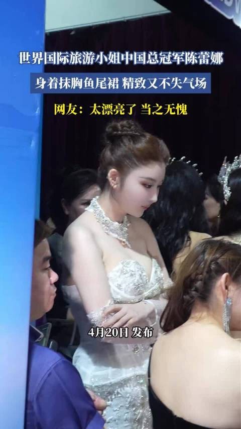 世界国际旅游小姐中国总冠军陈蕾娜抹胸鱼尾裙造型惊艳