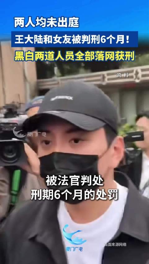 王大陆和女友获刑6个月，两人均未出庭