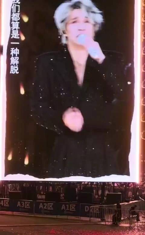 薛之谦黑色闪钻深V连体装亮相