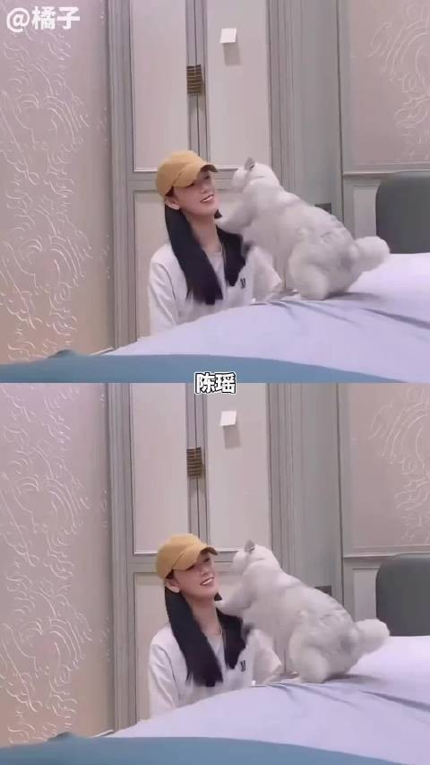 谁不喜欢漂亮温柔的小姐姐呀，就连动物都不例外！陈瑶 我家那闺女