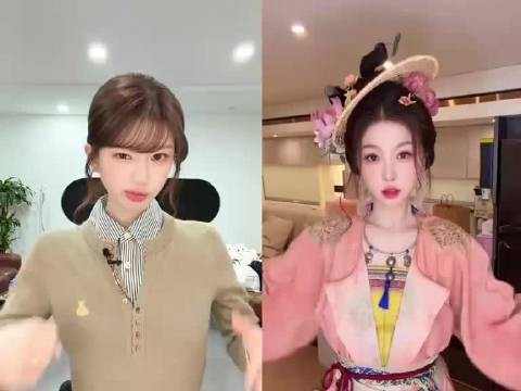 赵露思vs虞书欣手势舞对比，赵露思的嘴怎么怪怪的？