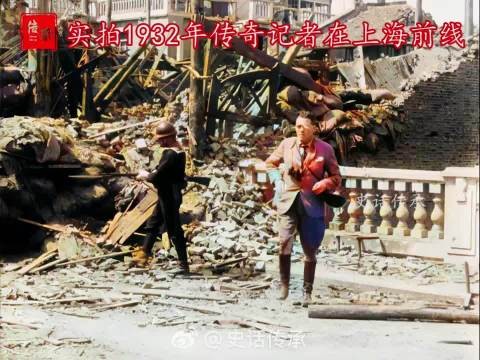 外国记者拍摄的淞沪抗战中日军队血战场景