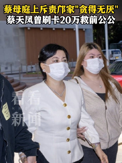蔡母法庭斥责邝家贪得无厌 蔡天凤曾刷卡20万救前公公
