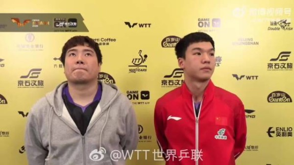 WTT中国大满贯男双1/16决赛,梁靖崑/向鹏3-0战胜埃及组合阿齐兹/埃尔贝阿里…