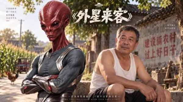 外星人飞碟降落河南农村 误入宴席坐下吃席