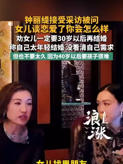 钟丽缇希望女儿30岁后再结婚