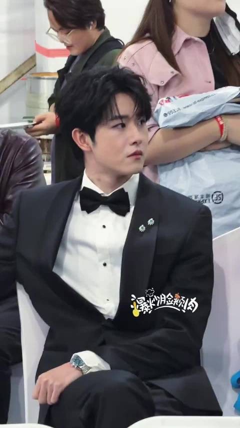田嘉瑞今天文荣奖红毯造型，今天帅的像参加婚礼