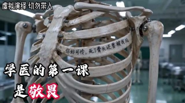 医学生将大体老师头骨当道具摆拍发朋友圈