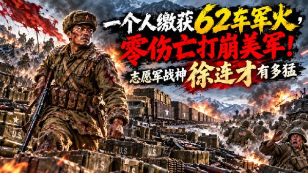 一个人缴获62车军火,零伤亡打崩美军!志愿军战神徐连才有多猛